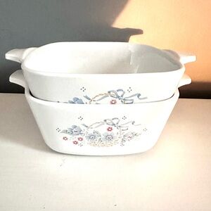 Vintage Corning Ware - Blue Ribbon Basket, P-43-B, Set of 2, each 700 ml